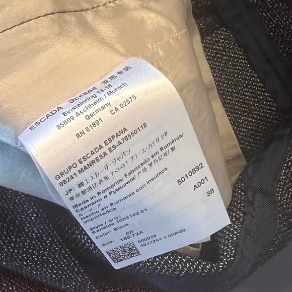 Escada Black Pencil Skirt Straight Size 38 US 8 - Picture 4 of 4